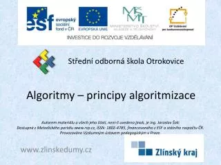 algoritmy principy algoritmizace