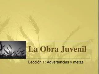 la obra juvenil