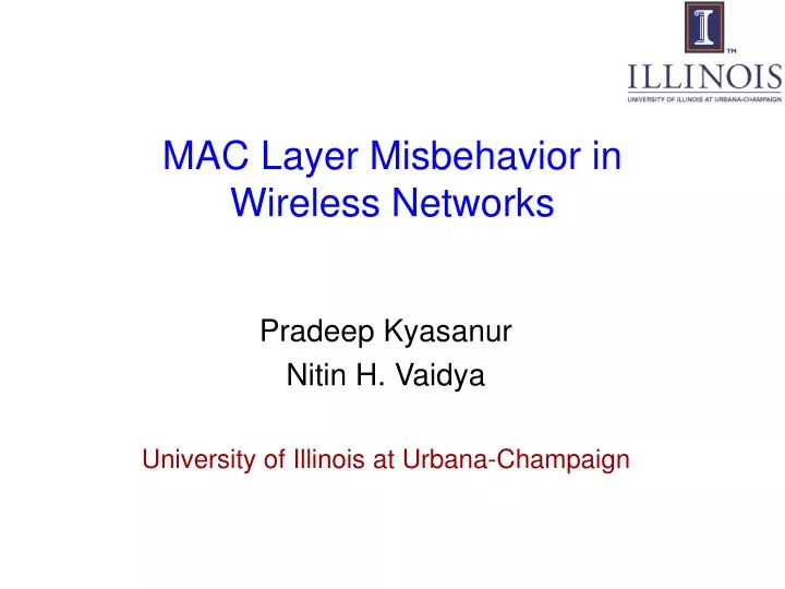 mac layer misbehavior in wireless networks