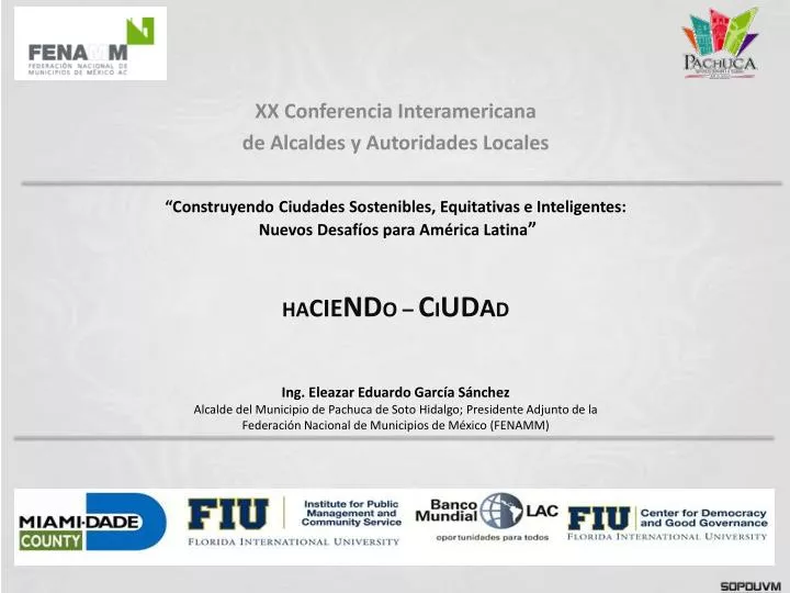 xx conferencia interamericana de alcaldes y autoridades locales