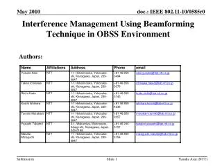 Interference Management Using Beamforming Technique in OBSS Environment