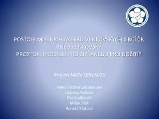 postoje m stn ch akt r venkovsk ch obc r aneb venkovsk prostor prostor pro it anebo pro do it