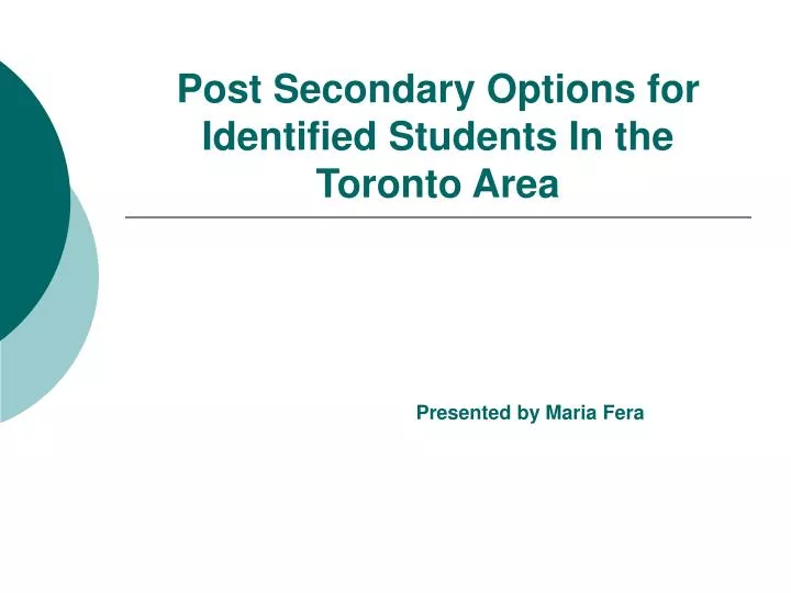 post secondary options for identified students in the toronto area