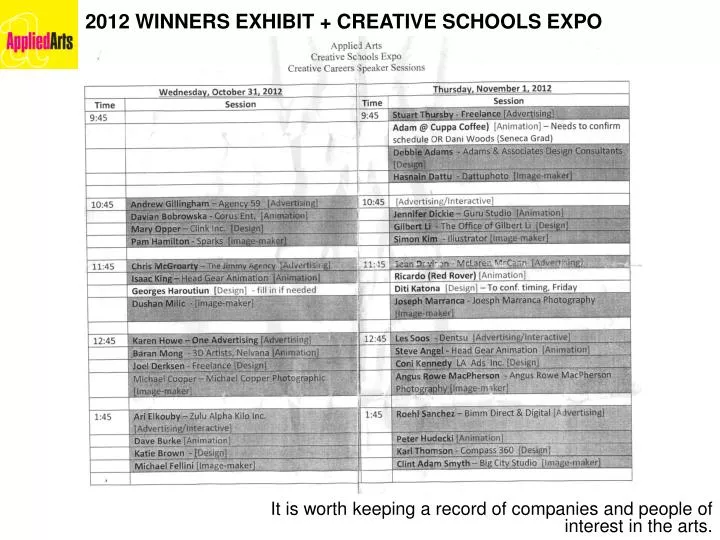 2012 winners exhibit creative schools expo