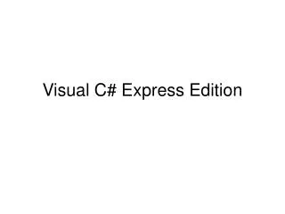 visual c express edition