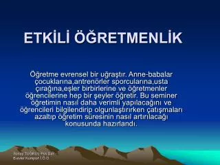 etk l retmenl k