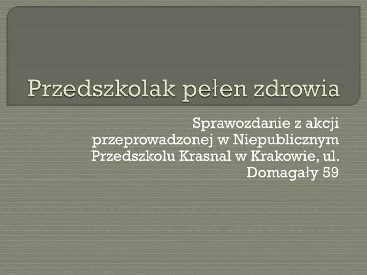 przedszkolak pe en zdrowia