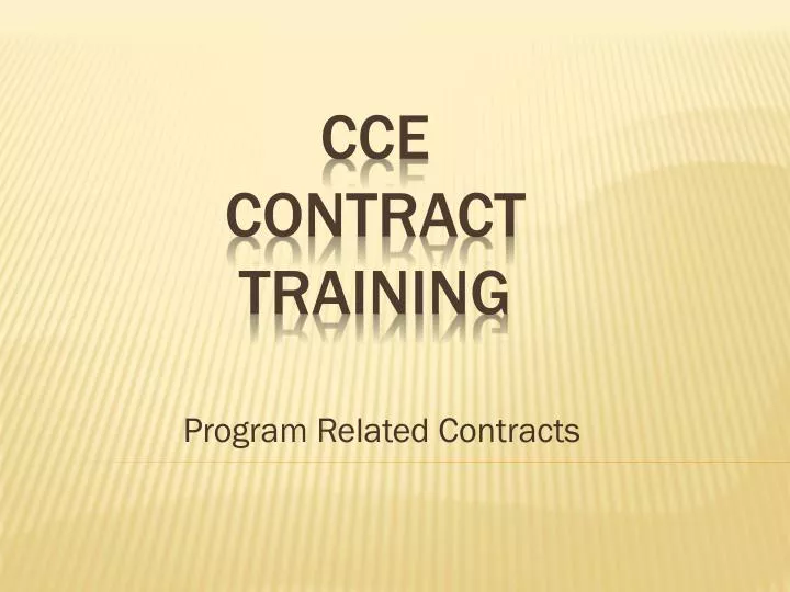 program related contracts