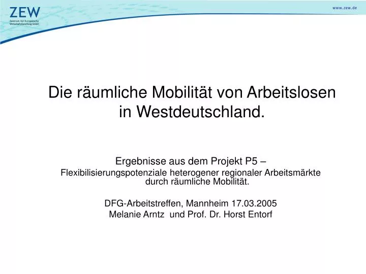 die r umliche mobilit t von arbeitslosen in westdeutschland