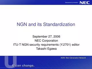 NGN and its S tandardization