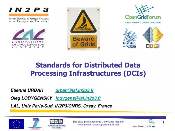 standards for distributed data processing infrastructures dcis