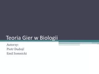 teoria gier w biologii