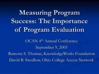 Measuring Program Success: The Importance of Program Evaluation