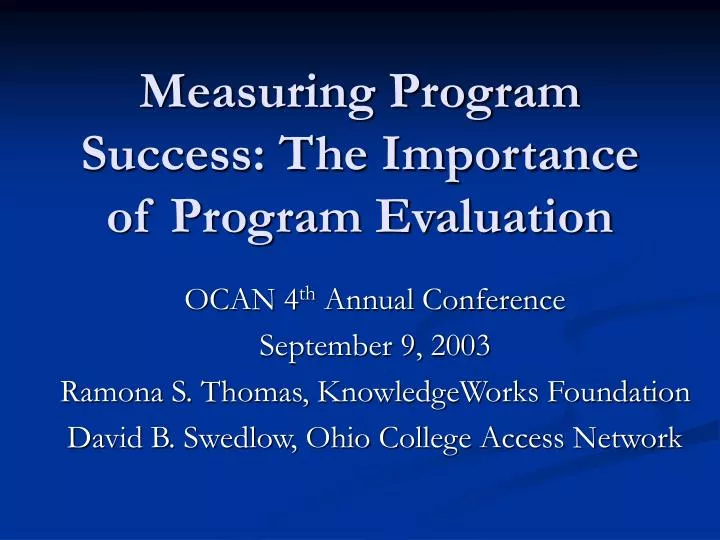 measuring program success the importance of program evaluation
