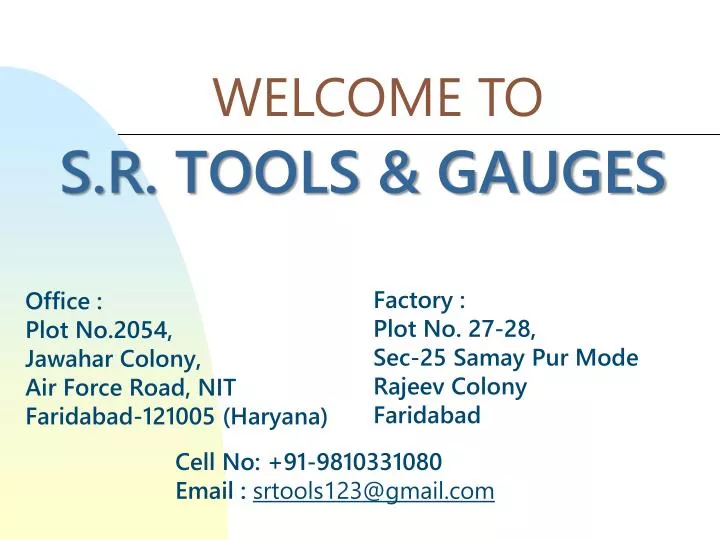 s r tools gauges