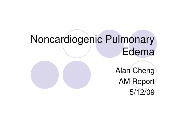 noncardiogenic pulmonary edema