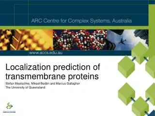 Localization prediction of transmembrane proteins