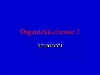 organick chemie 1