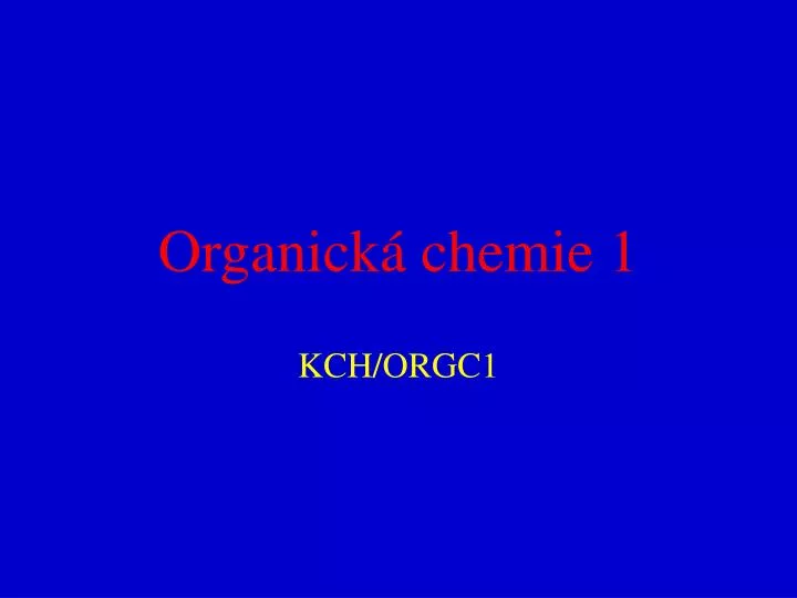organick chemie 1