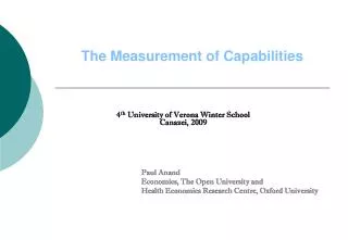 The Measurement of Capabilities
