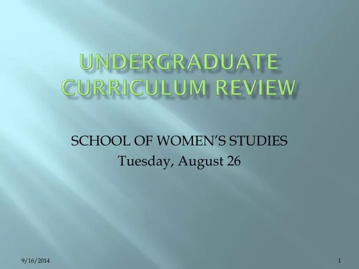 undergraduate curriculum review