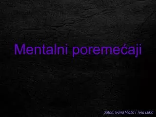 mentalni poreme aji