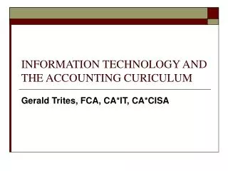 information technology and the accounting curiculum
