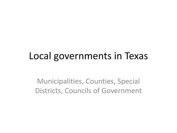 local governments in texas