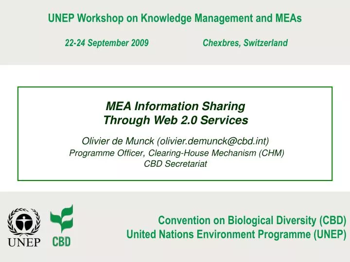unep workshop on knowledge management and meas 22 24 september 2009 chexbres switzerland