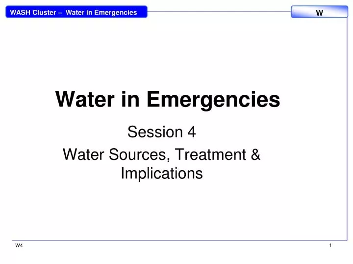 water in emergencies