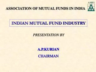 ASSOCIATION OF MUTUAL FUNDS IN INDIA