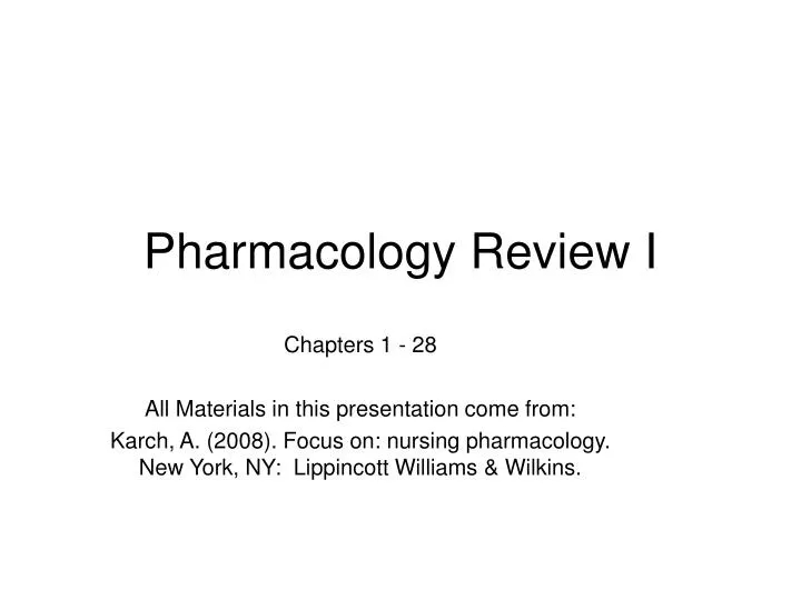 pharmacology review i