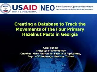 Creating a Database to Track the Movements of the Four Primary Hazelnut Pests in Georgia