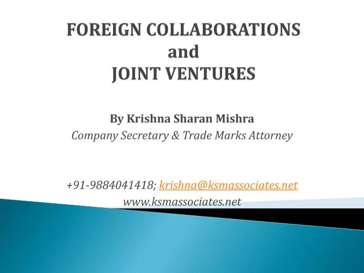 foreign collaborations and joint ventures