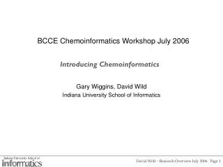 Introducing Chemoinformatics