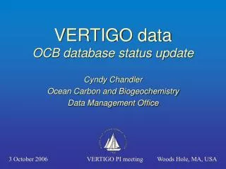 VERTIGO data OCB database status update