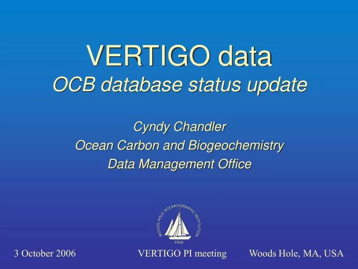 vertigo data ocb database status update