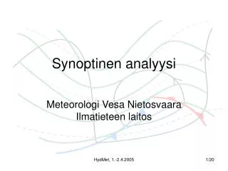 synoptinen analyysi