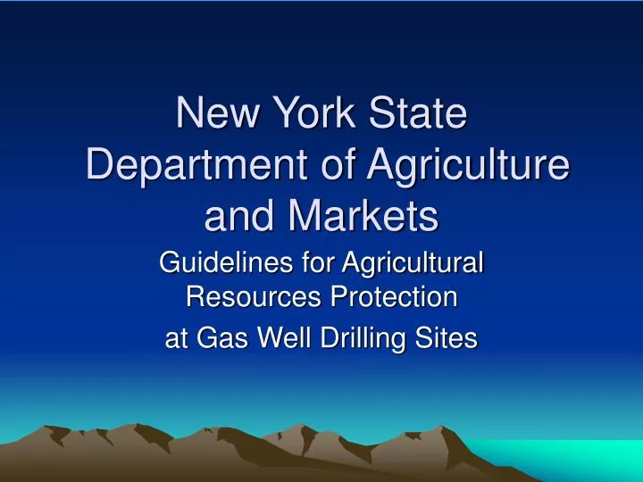 new york state department of agriculture and markets