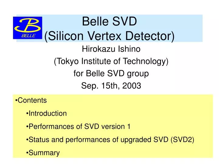 belle svd silicon vertex detector