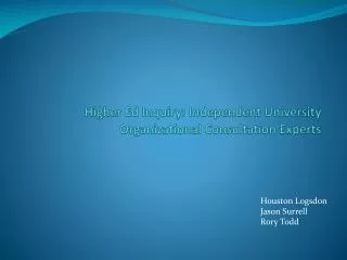 Higher Ed Inquiry: Independent University Organizational Consultation Experts