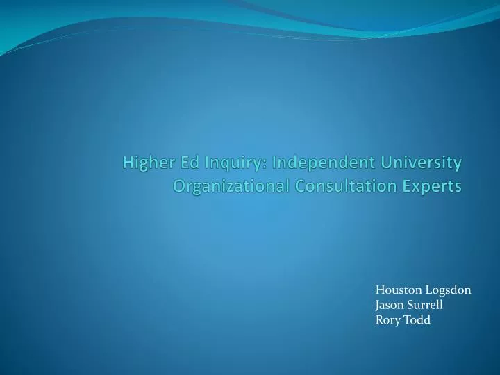 higher ed inquiry independent university organizational consultation experts