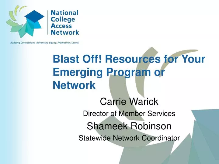 blast off resources for your emerging program or network