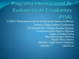 programa internacional de evaluaci n de estudiantes pisa