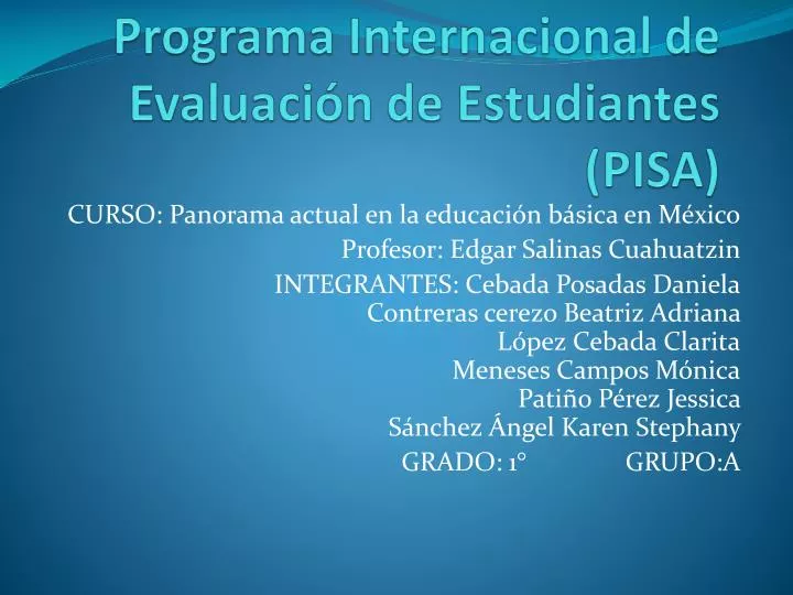 programa internacional de evaluaci n de estudiantes pisa