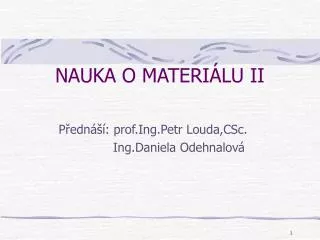 nauka o materi lu ii
