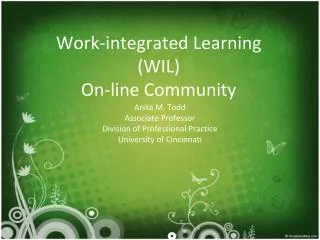 Work-integrated Learning (WIL) On-line Community
