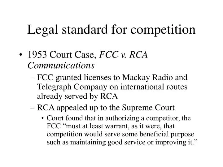 legal standard for competition