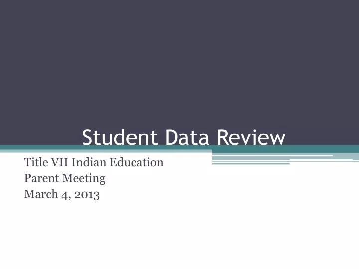 student data review