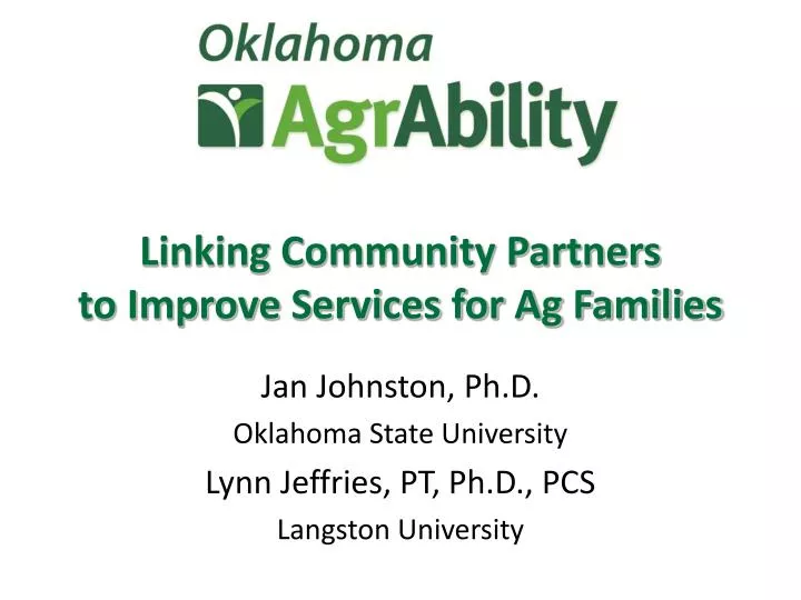 linking community partners to improve services for ag families